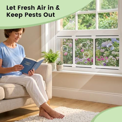 Adjustable Window Screen for Hung Windows (S(10" H x 19-36" W)- 2 Packs)