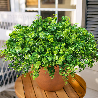 Artificial Plants for Outdoors Outside Spring Summer Decoration (12 Bundles Green Eucalyptus)