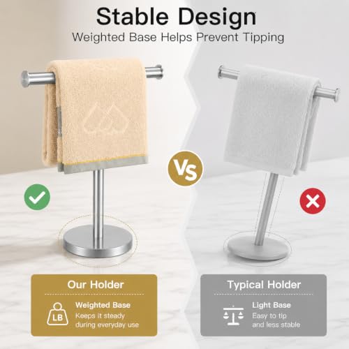 Hand Towel Holder Stand (X-silver-1 Pack)