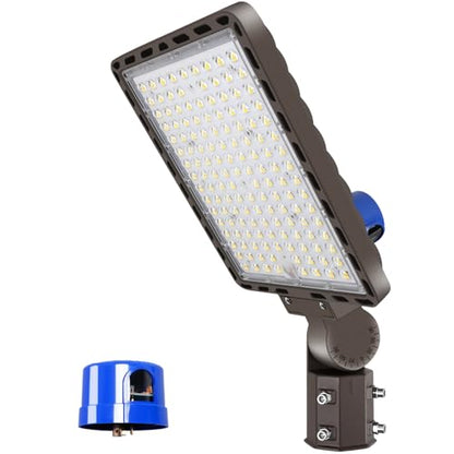 350W LED Parking Lot Light Dusk to Dawn Outdoor LED Pole Light 52500LM with Slip Fitter Super Bright IP65 Waterproof Street Barn Security Commercial Lighting for Area (350W-1 Pack-Slip Fit)
