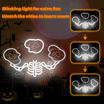 Juggling Skeleton Halloween Neon Sign Dimmable Animated LED Halloween Decor (Juggling Skeleton)