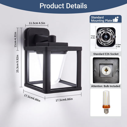 Outdoor Wall Light 15W (1/15w/6000k/Black/E26)