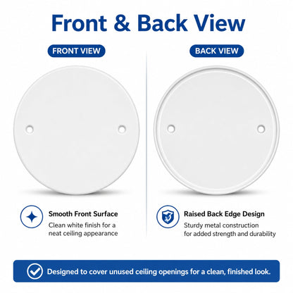 2 Pack 6.25 Inch Ceiling Cover Plate with 3.5" Mounting Hole Spacing