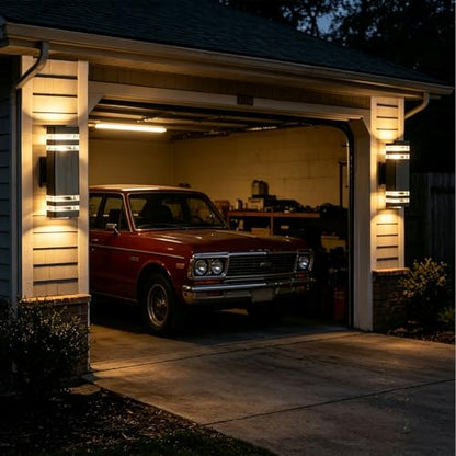 Exterior Lighting Fixtures Modern Porch Lights 4000K LED Outdoor Sconce Lights Wall Mount Black Garage Sconces Lamps for House Porch Patio Outside Yard