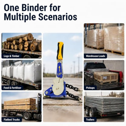 2 Pack 5/16"-3/8" EZ Ratchet Chain Binder with G70 Grab Hooks, Ratchet Load Binder Kit, 5400 lbs WLL Heavy Duty Cargo Tie Down for Flatbed Trailers & Trucks (5/16" - 3/8"(2 Pack))