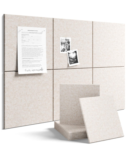 Felt Bulletin Board & Cork Board Alternative 48'' x 36'' (Oatmeal-1 / Solid tile 6-pack)