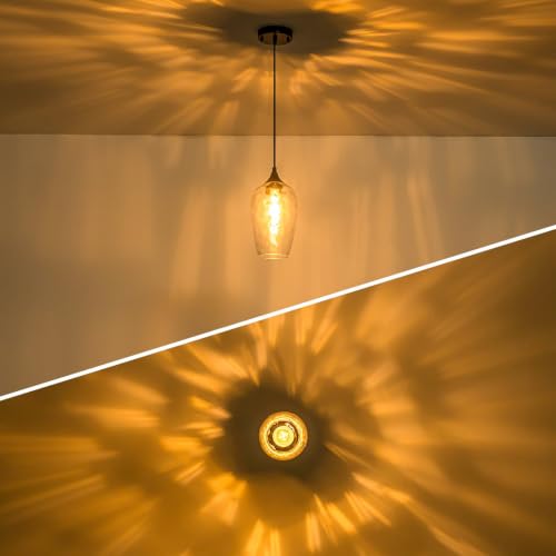 Modern Hammered Glass Pendant Lighting for Kitchen Island