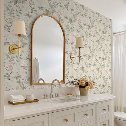 Peel and Stick Wallpaper Black Floral Self Adhesive Vinyl Wallpaper Waterproof Vintage Decor Wallcovering for Bedroom