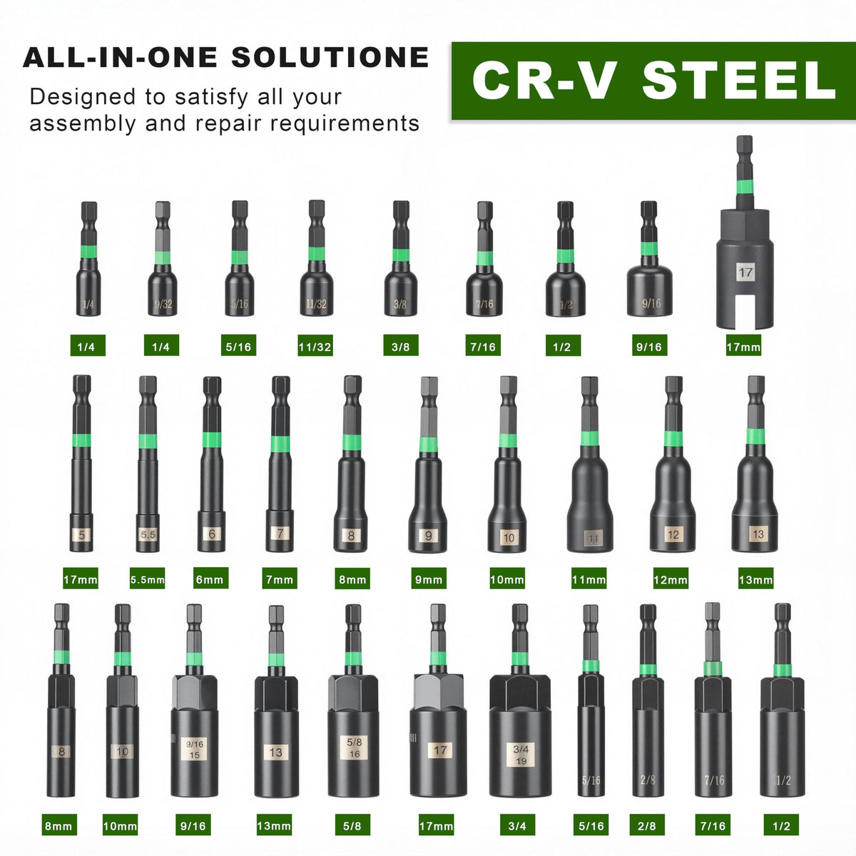 AEROFORCE 74 PCS Magnetic Nut Driver Set (74PCS Magnetic Nut Driver Set)