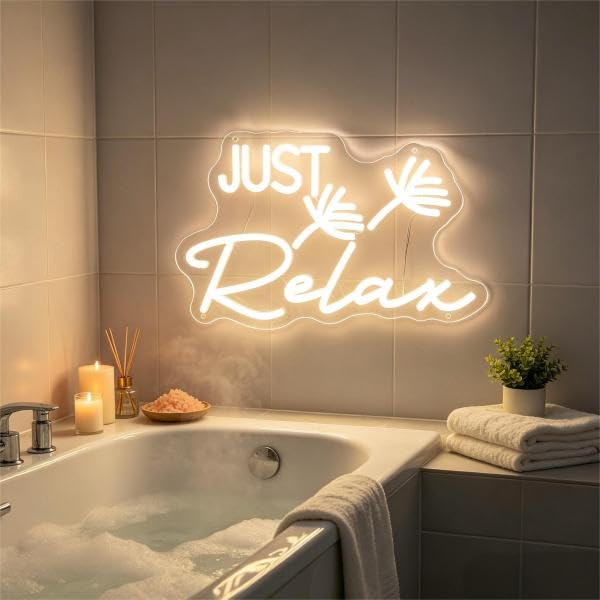 Just Relax Neon Sign LED Wall Decor (Relax-warm whte)