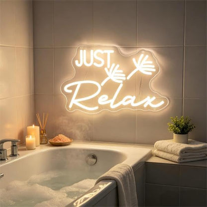 Just Relax Neon Sign LED Wall Decor (Relax-warm whte)