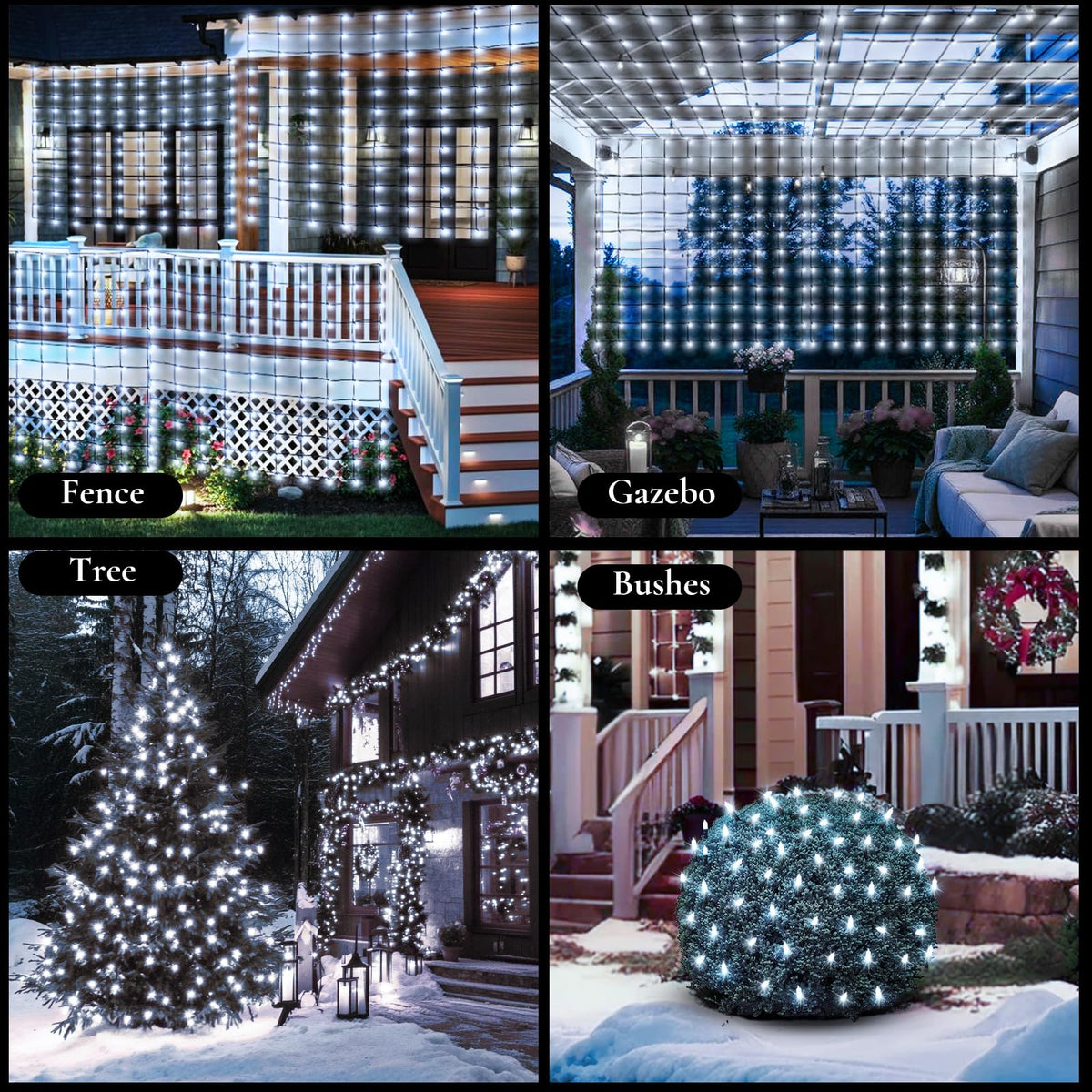 Christmas Net Lights Outdoor (Cool White-2PCS)