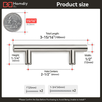 5 Pack Brushed Nickel Cabinet Hardware 2 (2-1/2in hole centers / Brushed Nickel)