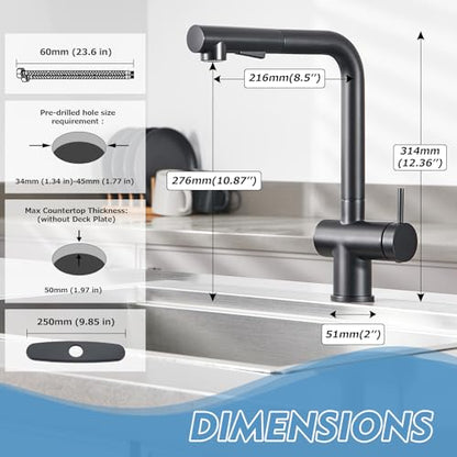 Kitchen Faucet with Pull Down Sprayer Bar Faucets Single Hole