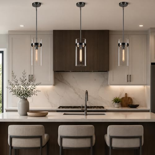 Modern Large 12 in Glass Kitchen Island Pendant Light