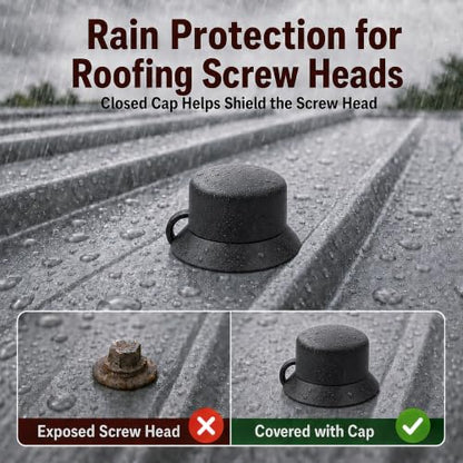 Metal Roof Screw Caps (black grey)