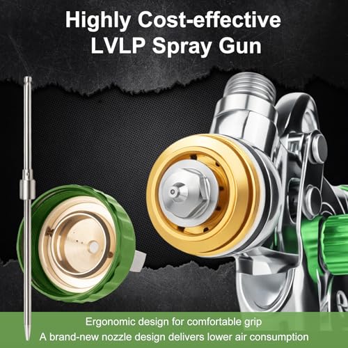 LVLP Air Spray Gun with 10PCS Disposable Mixing Cups & Air Regulator