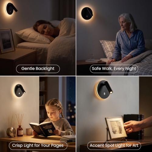 Hardwired Adjustable LED Reading Wall Sconce with Switch