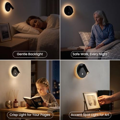 Hardwired Adjustable LED Reading Wall Sconce with Switch