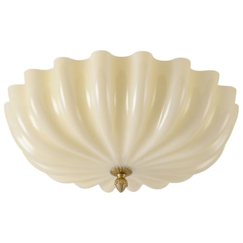 Milk Glass Ceiling Light Flush Mount Flower Shade 3