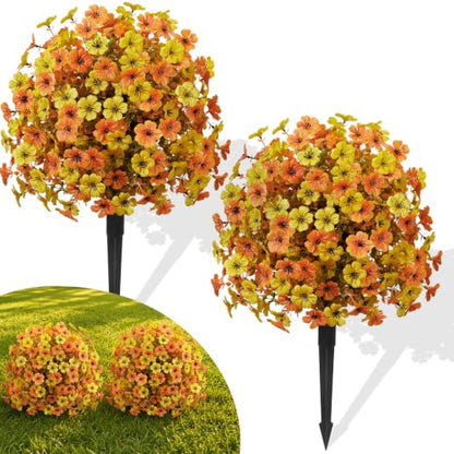 Outdoor Artificial Violet Flowers with Ground Stake