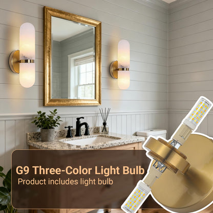 13in Alabaster Wall Sconces (Gold-13in-1 Pack)