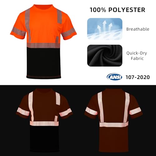High Visibility Safety Reflective T Shirts for Men