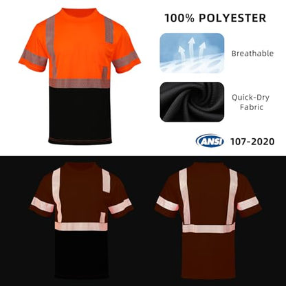 High Visibility Safety Reflective T Shirts for Men