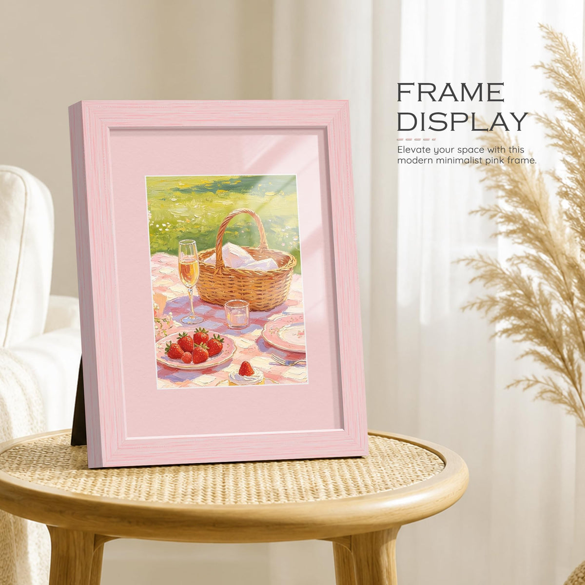 11x14 Blush Pink Picture Frame (Pink Frame Pink Mat / 11x14)