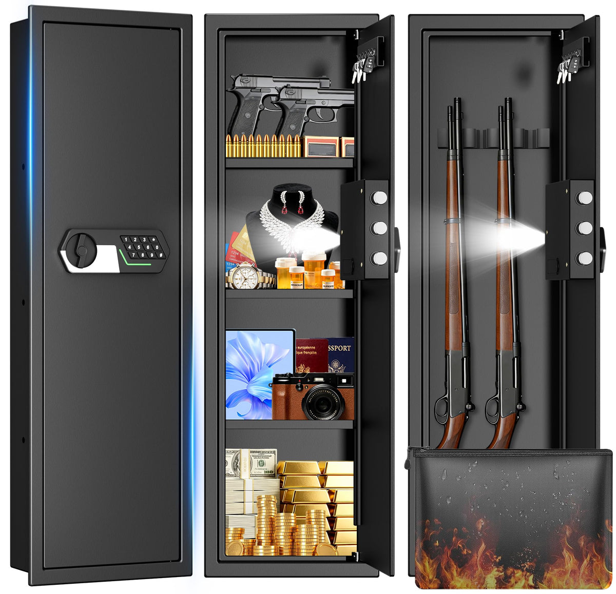 47.24‘’ Tall Heavy Duty Fireproof Wall Safes Between the Studs (47.24'' Tall)