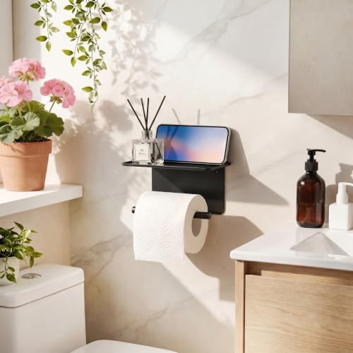 Toilet Paper Holder with Shelf