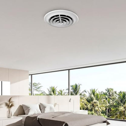 Ceiling Round Vent Cover HVAC Round Air Diffuser&Butterfly Damper