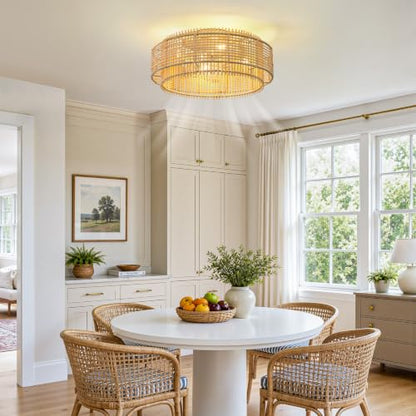 Boho ceiling fan with light