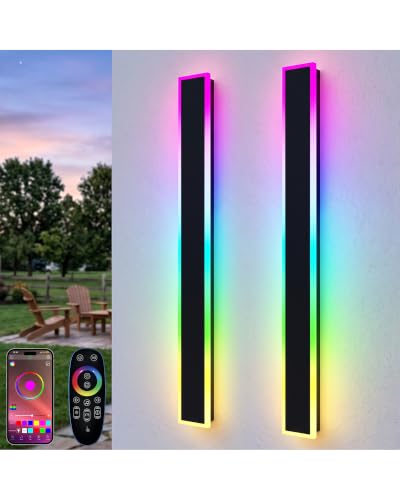 2 Pack LY RGB Outdoor Wall Lights