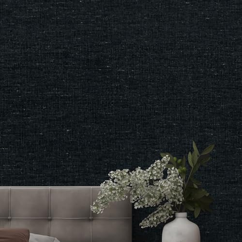 Woven Fabric Peel and Stick Wallpaper Subtle Linen Texture Grasscloth Washable Thick Self