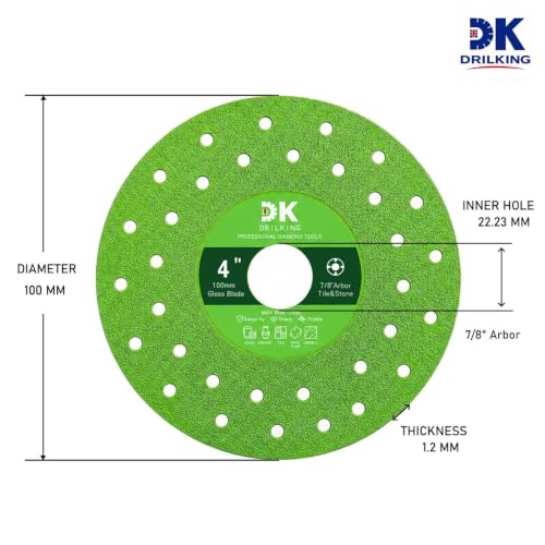 4-1/2 inch Tile Cutter Glass Cutting Disc for Angle Grinder Porcelain Rock Jade Glass Crystal Ceramic Marble Cutting Tools Grinding disc (3, 115mm)