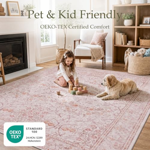 9x12 Area Rugs for Living Room (Blush Pink / 9' x 12' (Rectangular))