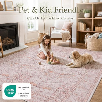 9x12 Area Rugs for Living Room (Blush Pink / 9' x 12' (Rectangular))