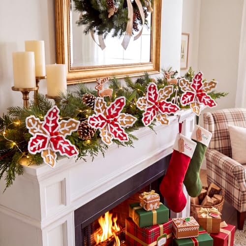 6 PCS Gingerbread Poinsettia Picks Christmas Tree Flowers (Gingerbread)