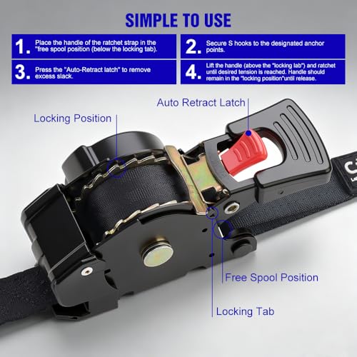 Retractable Ratchet Straps