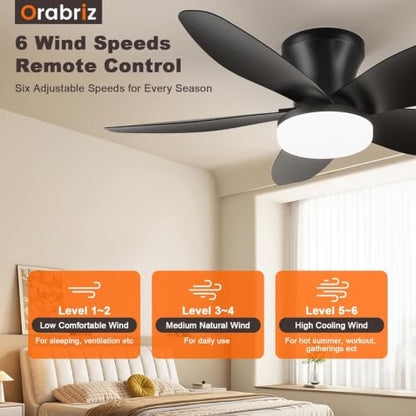 35 In Small Low Profile Ceiling Fan Light Remote