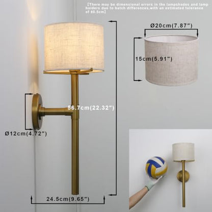 Fabric Shade Wall Sconce with Long Pole