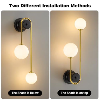 Globe Wall Sconce (Black and Gold)