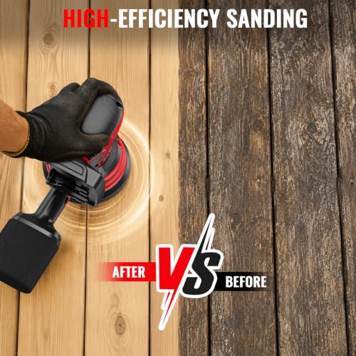 Cordless Random Orbital Sander Compatible with Dewalt 20V Battery and Compatible with Milwaukee 18V