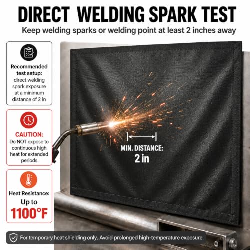39''x32'' Magnet Welding Blanket Flame Protector for Soldering and Brazing