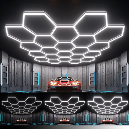 Dimmable Hexagon Garage Lights (22 HEX+NoBorder)