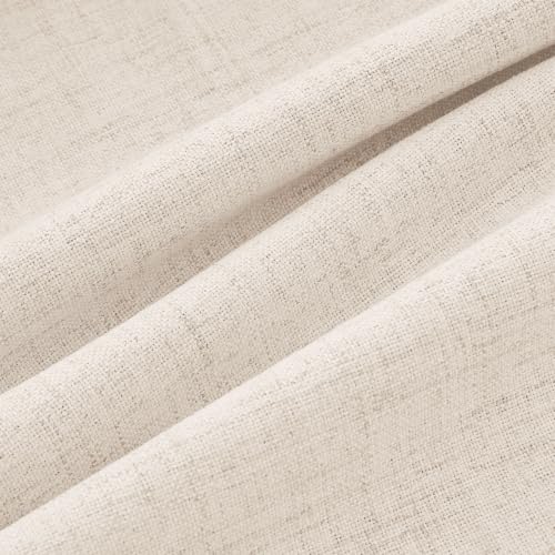 100% Blackout Linen Curtains 2 Panels Set for Bedroom Solid Luxury Decor Thermal Insulation Room Darkening Back Tab Rod Pocket Drapes for Living Room Nursery