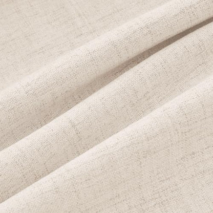 100% Blackout Linen Curtains 2 Panels Set for Bedroom Solid Luxury Decor Thermal Insulation Room Darkening Back Tab Rod Pocket Drapes for Living Room Nursery