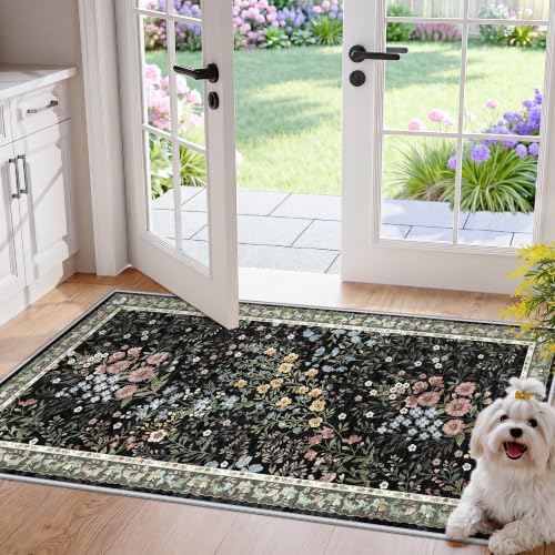 Washable Kitchen Runner Rug 2x4 (Black / 2x4)