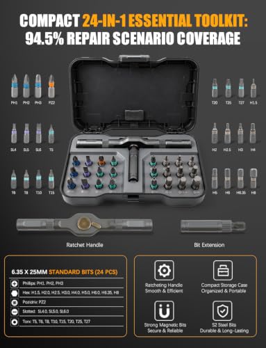 Magnetic Ratcheting Screwdriver Set